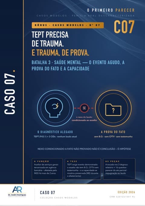 Capa C07 — Caso modelo 07 — perícia real, descaracterizada